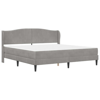 Bed Frame with Headboard Light Grey 180 x 200 cm Velvet