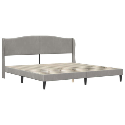 Bed Frame with Headboard Light Grey 180 x 200 cm Velvet