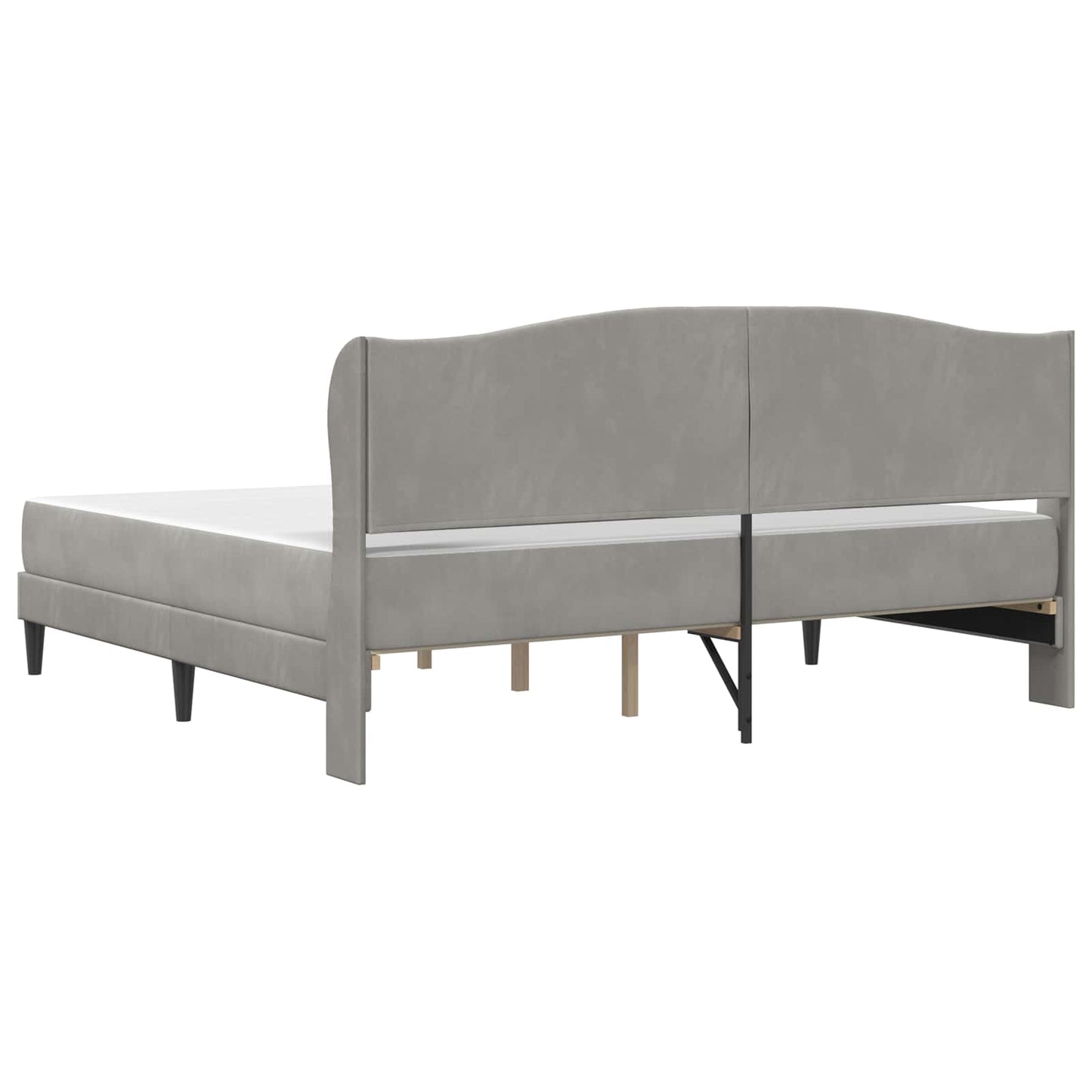 Bed Frame with Headboard Light Grey 180 x 200 cm Velvet