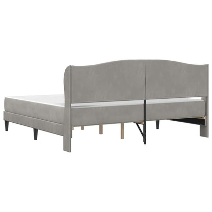 Bed Frame with Headboard Light Grey 180 x 200 cm Velvet