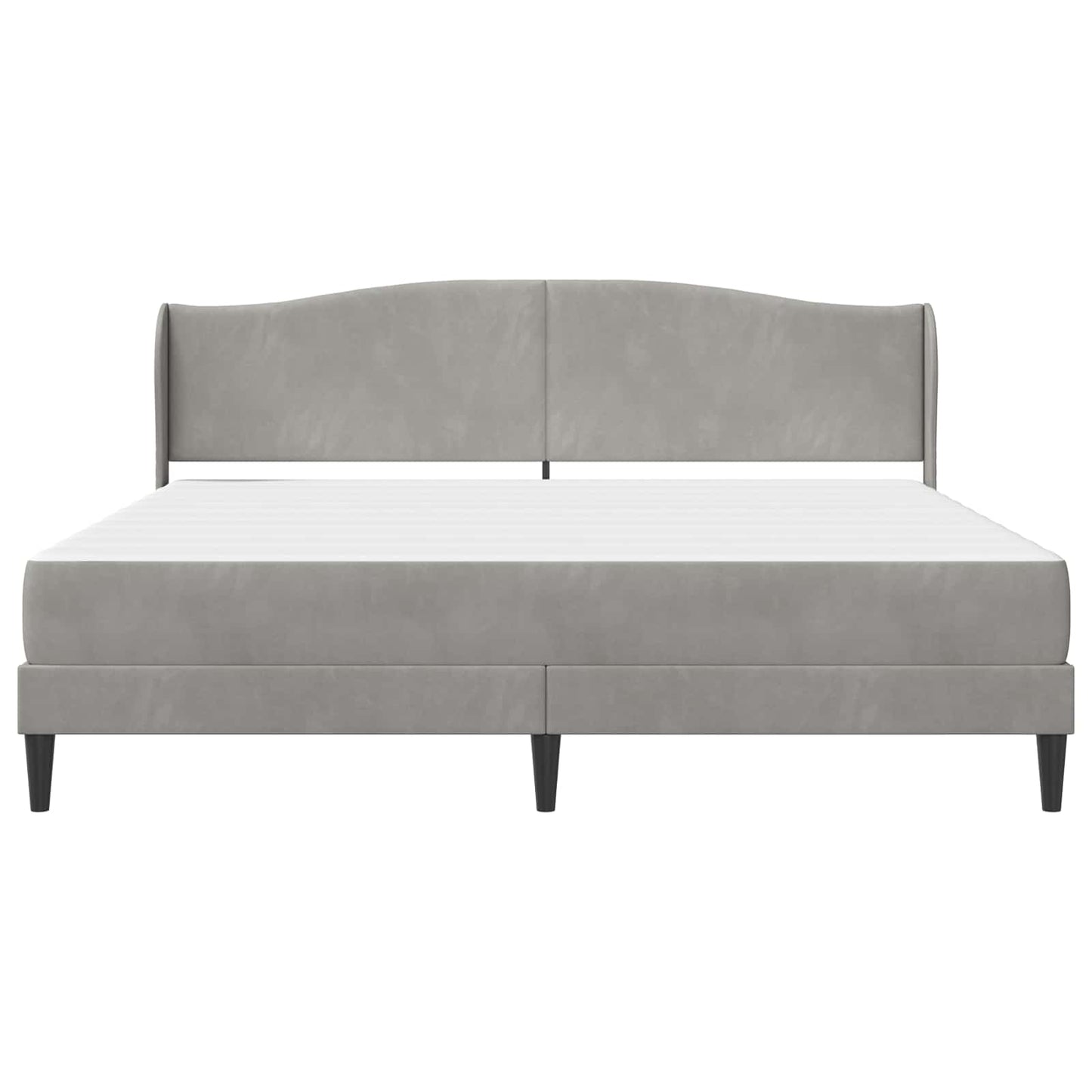 Bed Frame with Headboard Light Grey 180 x 200 cm Velvet