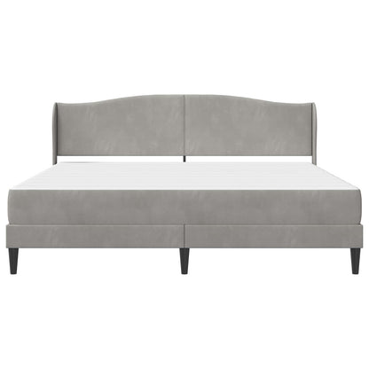 Bed Frame with Headboard Light Grey 180 x 200 cm Velvet
