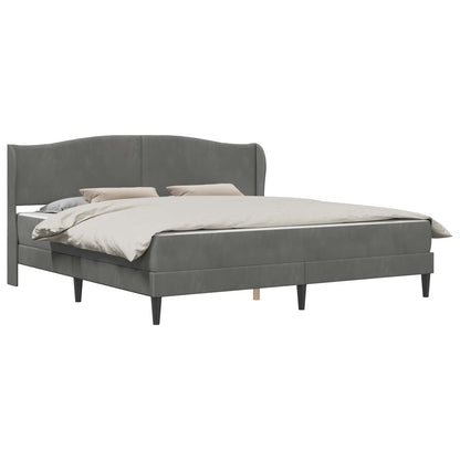 Bed Frame with Headboard Dark Grey 180 x 200 cm Velvet