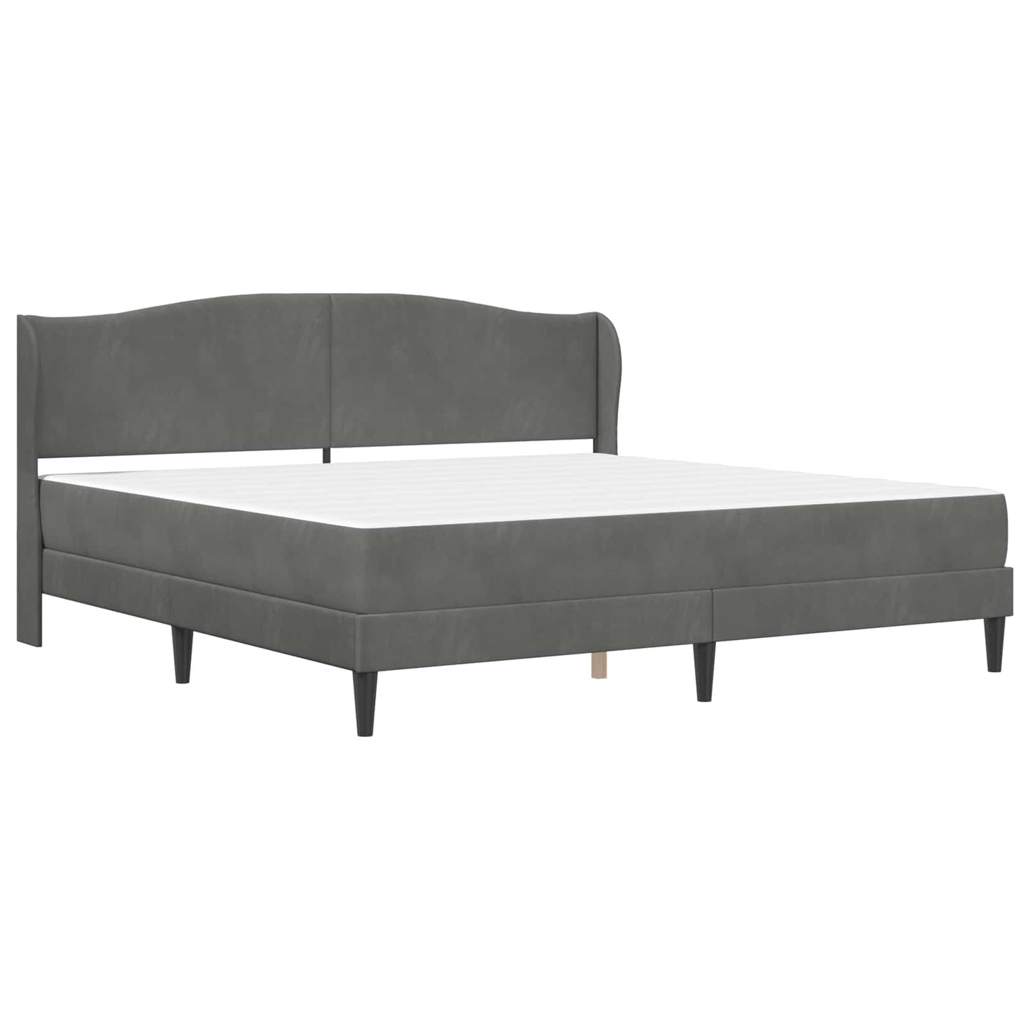 Bed Frame with Headboard Dark Grey 180 x 200 cm Velvet