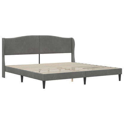 Bed Frame with Headboard Dark Grey 180 x 200 cm Velvet