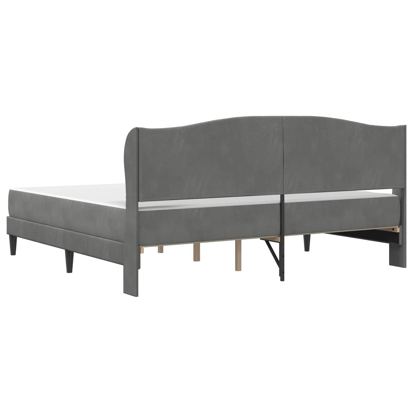 Bed Frame with Headboard Dark Grey 180 x 200 cm Velvet