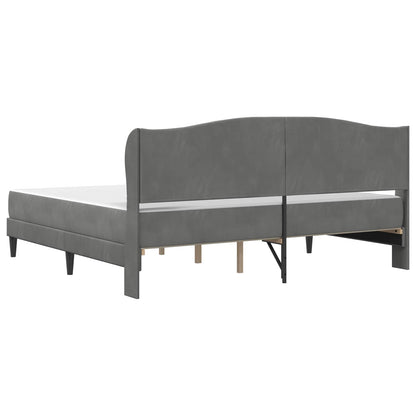 Bed Frame with Headboard Dark Grey 180 x 200 cm Velvet