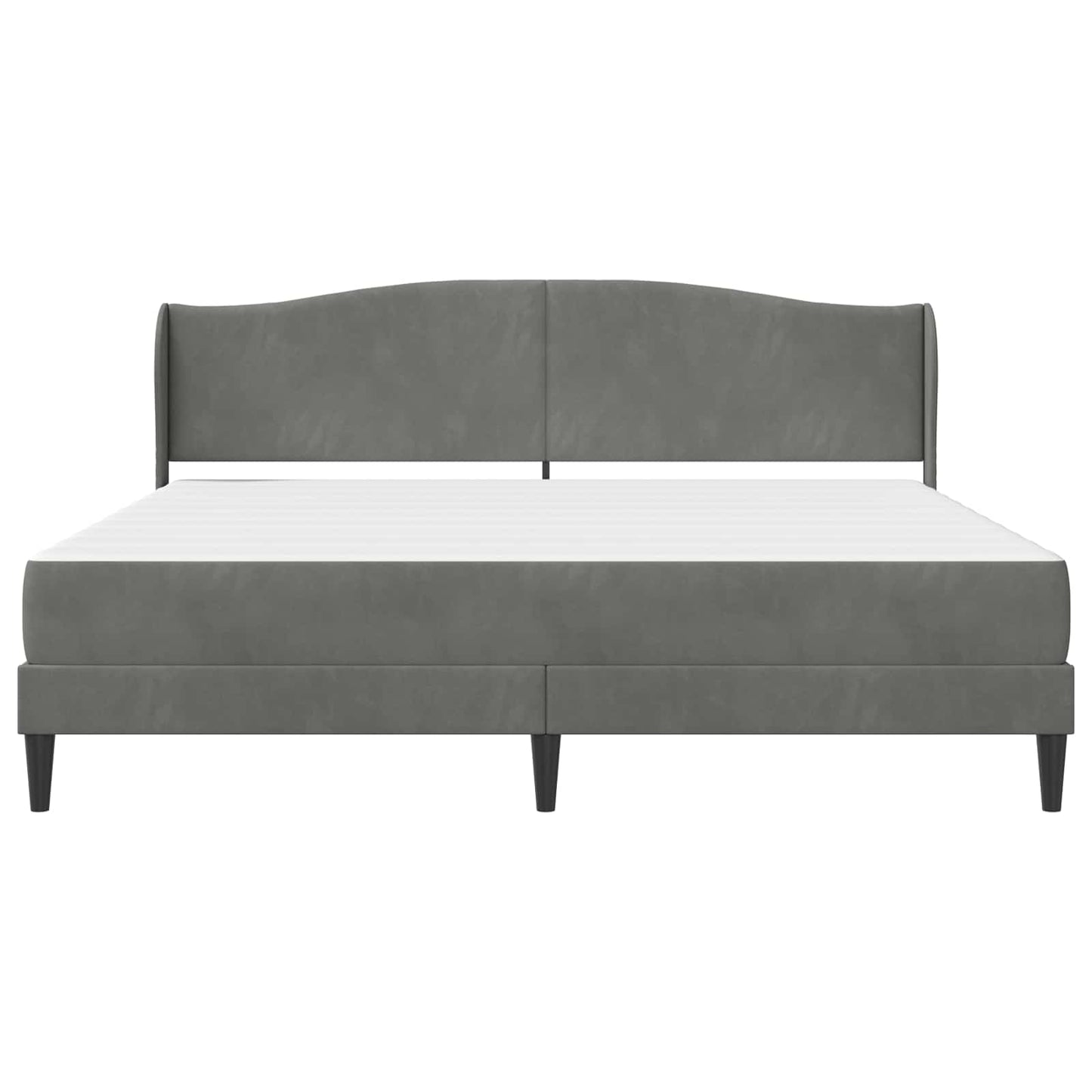Bed Frame with Headboard Dark Grey 180 x 200 cm Velvet