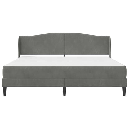 Bed Frame with Headboard Dark Grey 180 x 200 cm Velvet