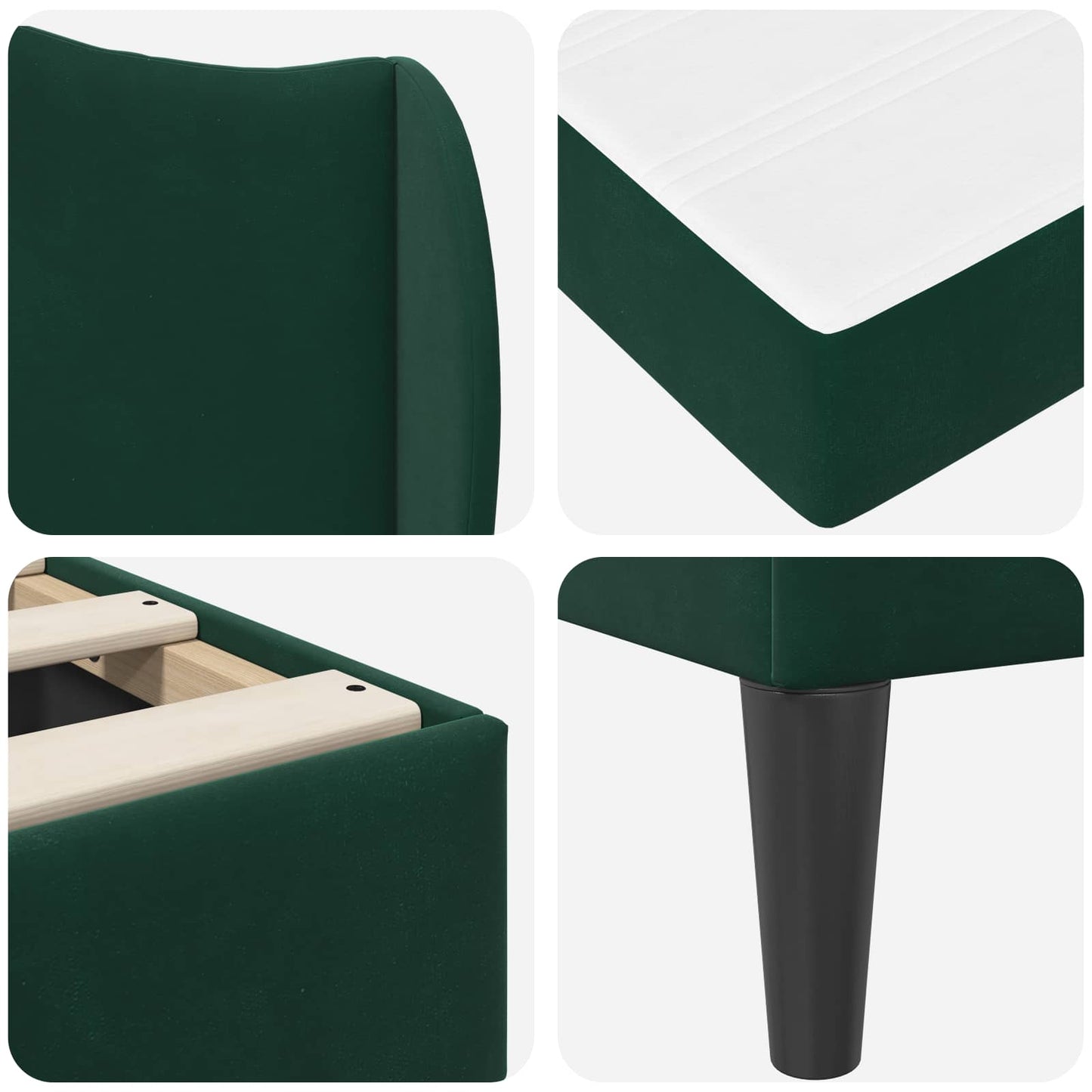 Bed Frame with Headboard Black 180 x 200 cm Velvet