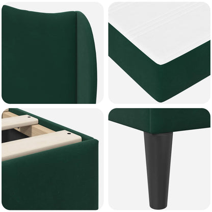 Bed Frame with Headboard Black 180 x 200 cm Velvet