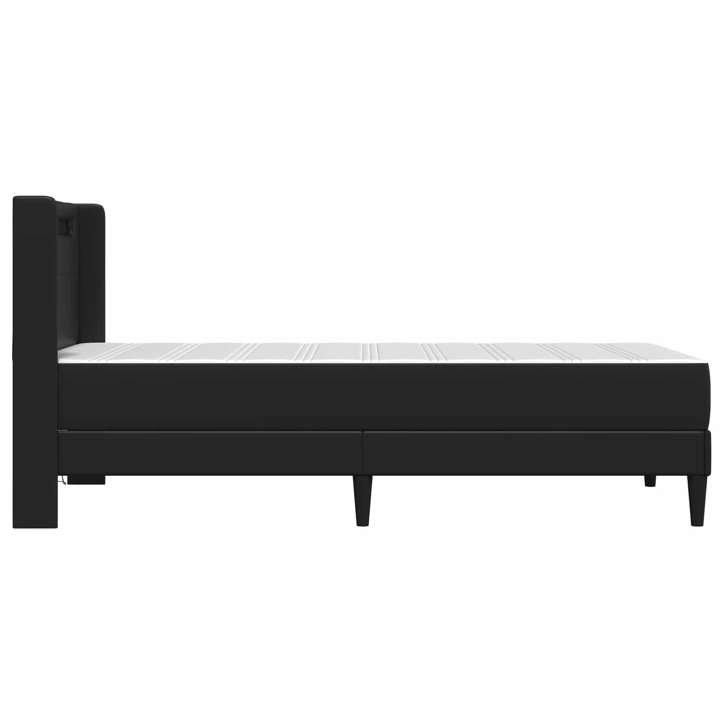 Bed Frame with LED Strip Lights Black 90 x 190 cm Faux Leather