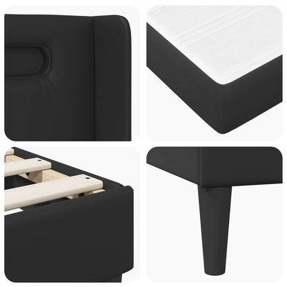 Bed Frame with LED Strip Lights Black 180 x 200 cm Faux Leather