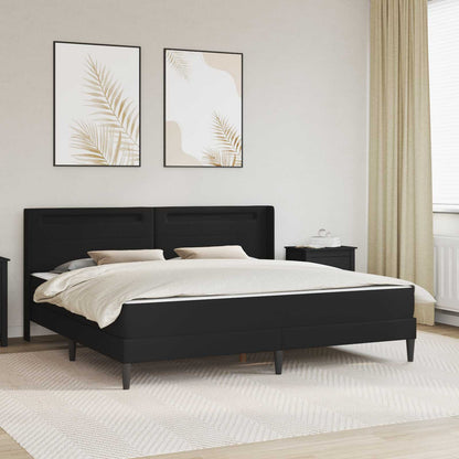 Bed Frame with LED Strip Lights Black 180 x 200 cm Faux Leather