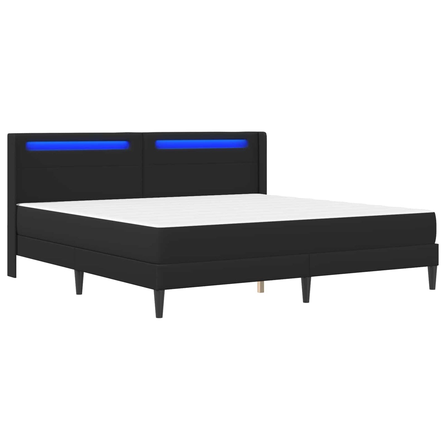 Bed Frame with LED Strip Lights Black 180 x 200 cm Faux Leather