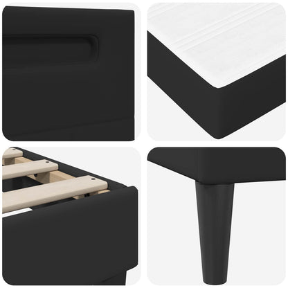 Bed Frame with LED Strip Lights Black 90 x 190 cm Faux Leather