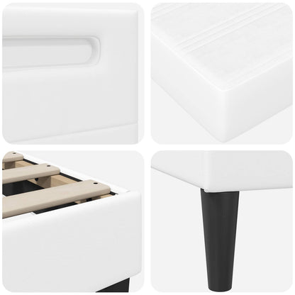 Bed Frame with LED Strip Lights White 90 x 190 cm Faux Leather