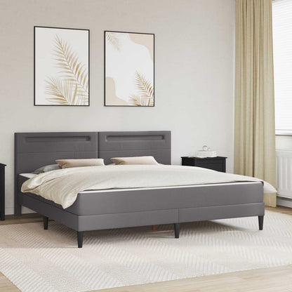 Bed Frame with LED Strip Lights Grey 180 x 200 cm Faux Leather