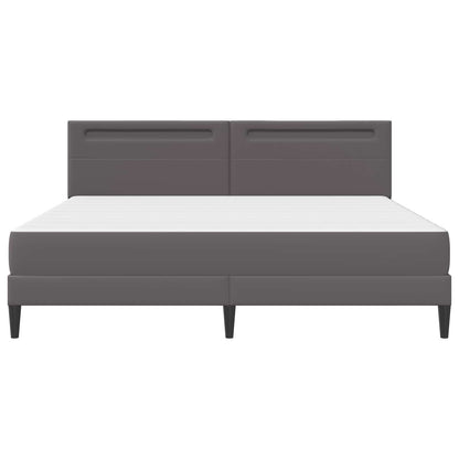 Bed Frame with LED Strip Lights Grey 180 x 200 cm Faux Leather