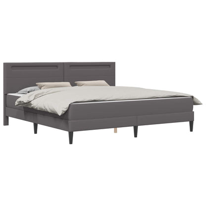 Bed Frame with LED Strip Lights Grey 180 x 200 cm Faux Leather