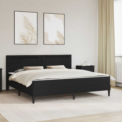 Bed Frame with LED Strip Lights Black 180 x 200 cm Faux Leather