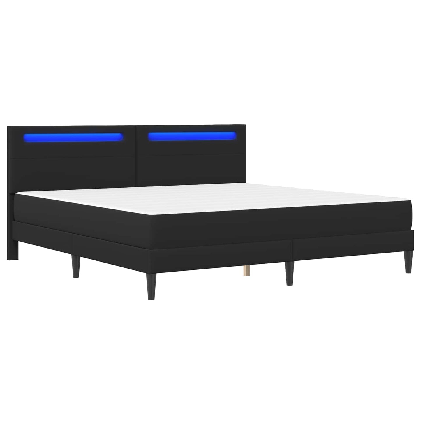 Bed Frame with LED Strip Lights Black 180 x 200 cm Faux Leather