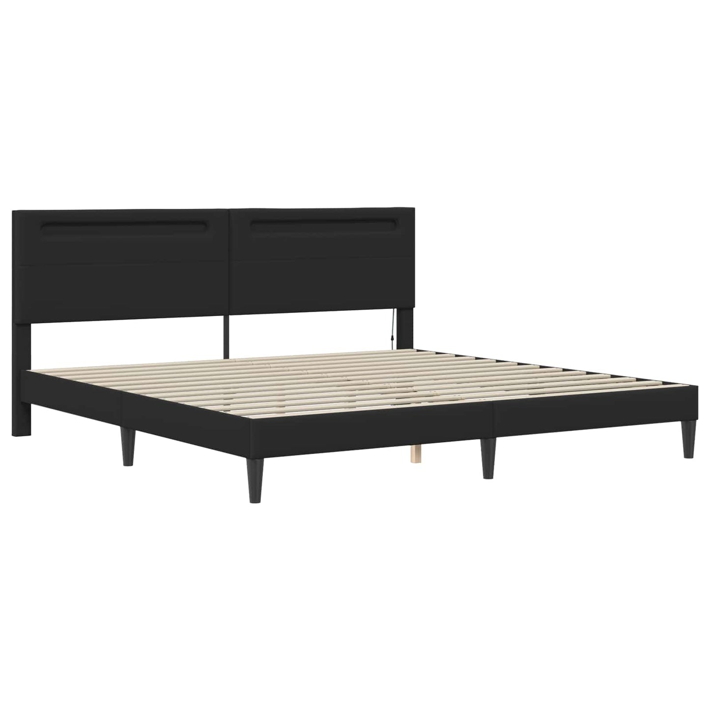 Bed Frame with LED Strip Lights Black 180 x 200 cm Faux Leather