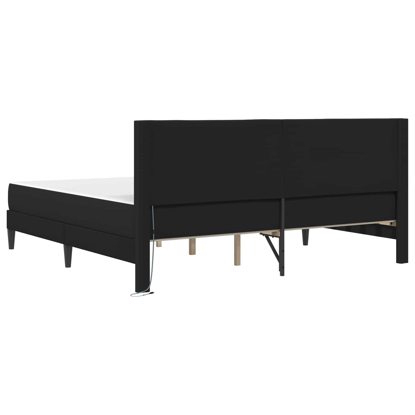 Bed Frame with LED Strip Lights Black 180 x 200 cm Faux Leather