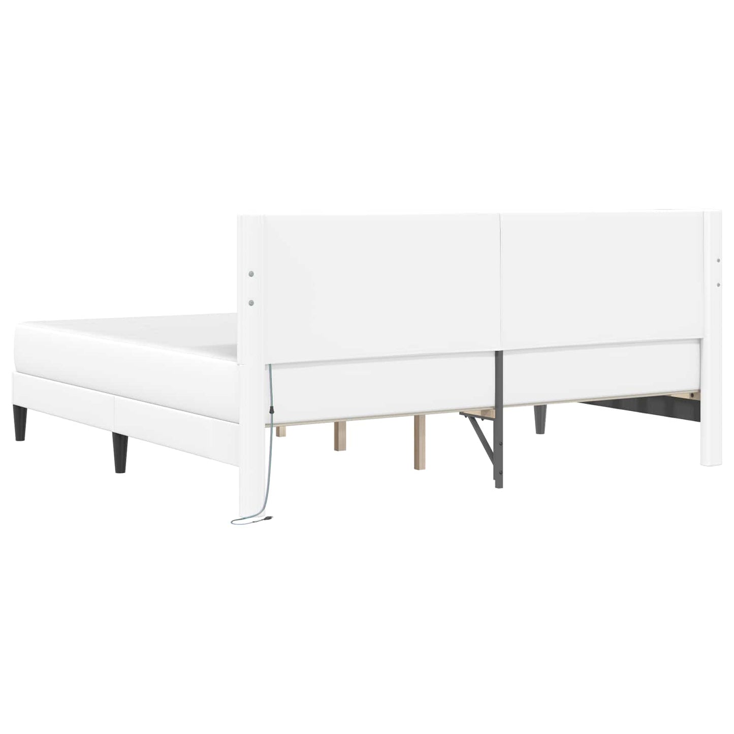 Bed Frame with LED Strip Lights White 180 x 200 cm Faux Leather