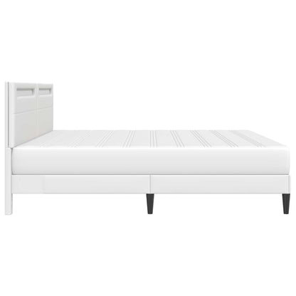 Bed Frame with LED Strip Lights White 180 x 200 cm Faux Leather