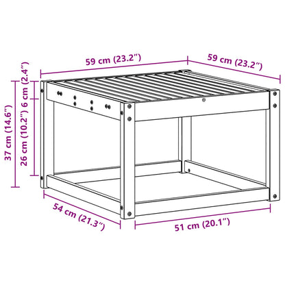 Outdoor Table Solid Acacia Wood White 59 x 59 x 37 cm