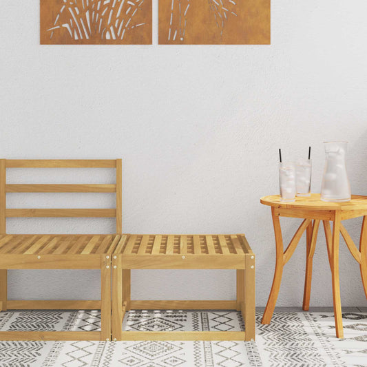 Outdoor Hocker Solid Acacia Wood White 59 x 59 x 37 cm
