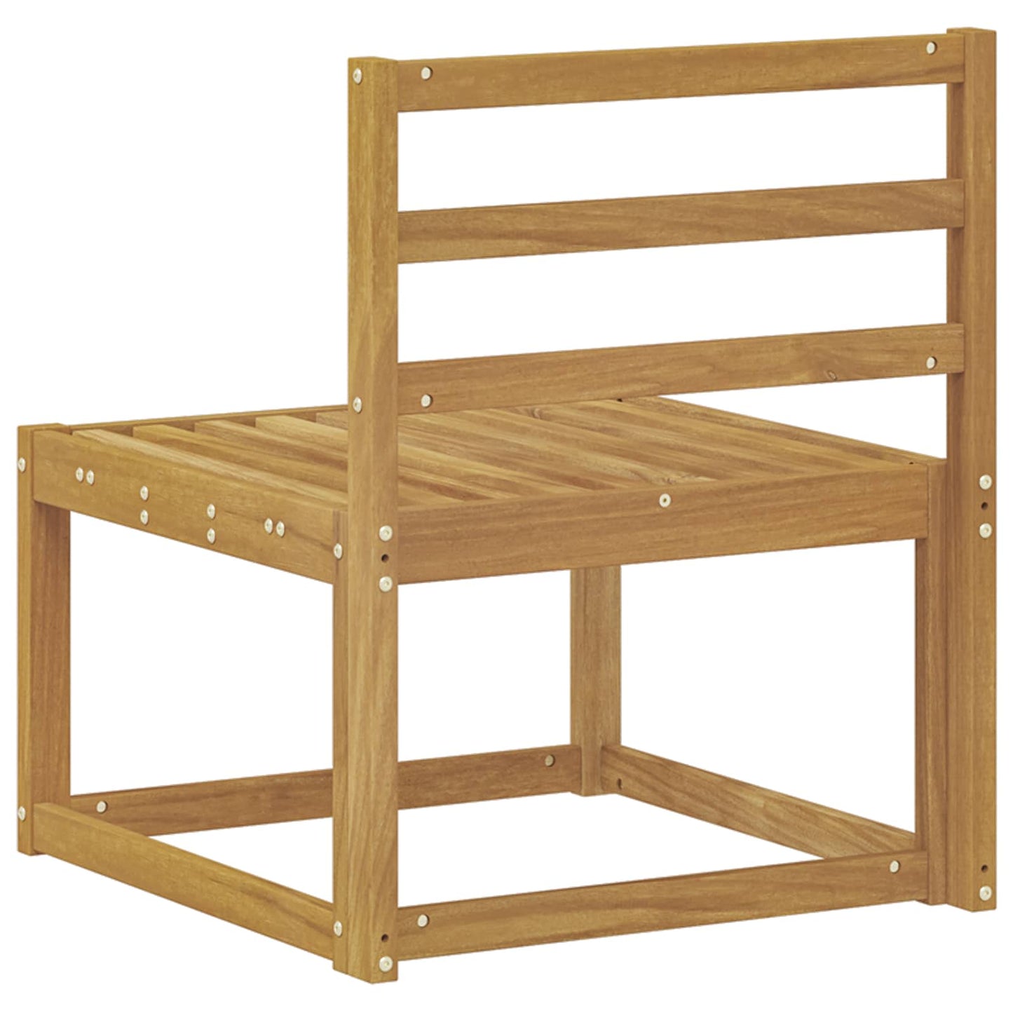 Outdoor Middle Sofa Solid Acacia Wood White 59 x 63 x 73 cm