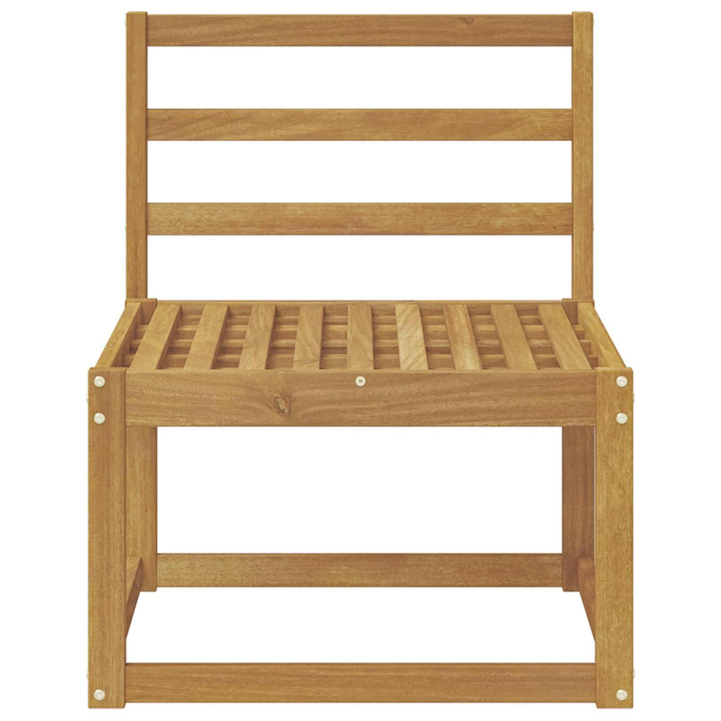 Outdoor Middle Sofa Solid Acacia Wood White 59 x 63 x 73 cm