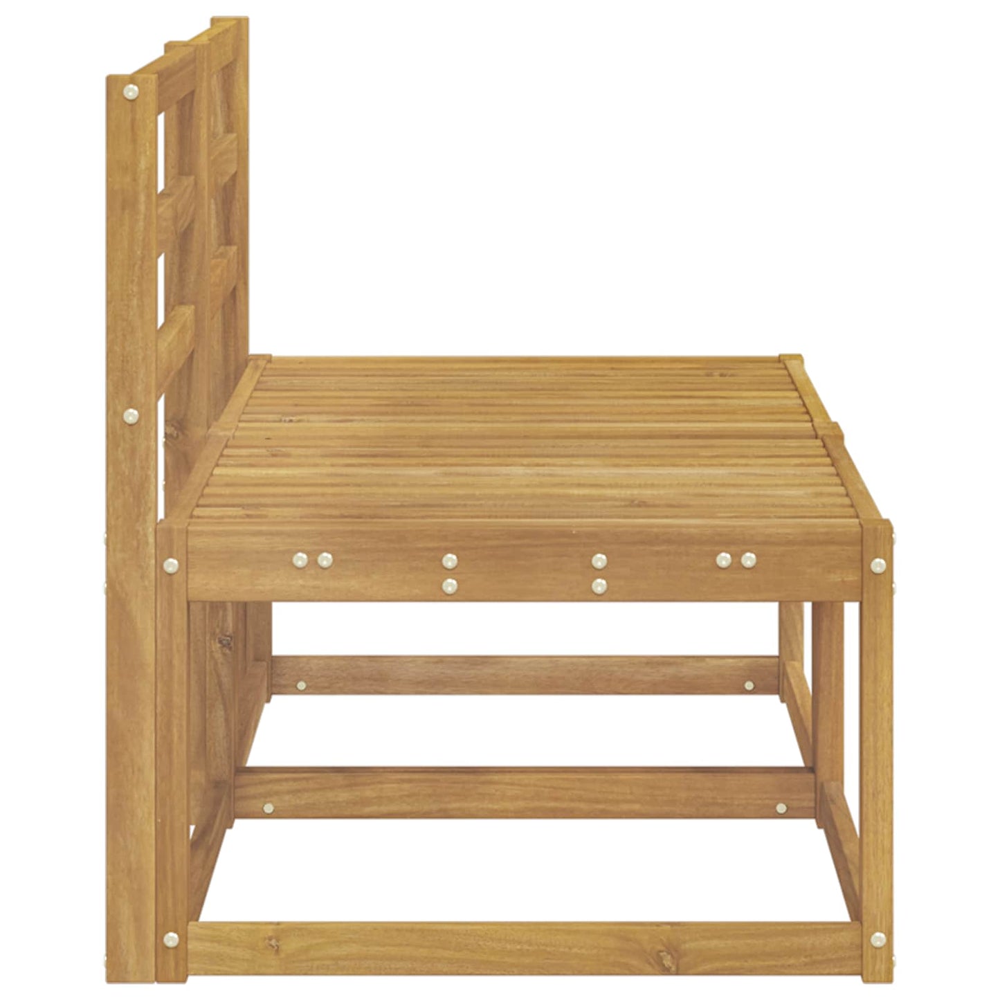 2 Piece Outdoor Middle Sofa Solid Acacia Wood White