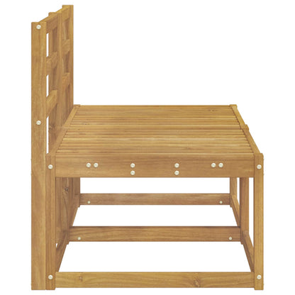 2 Piece Outdoor Middle Sofa Solid Acacia Wood White