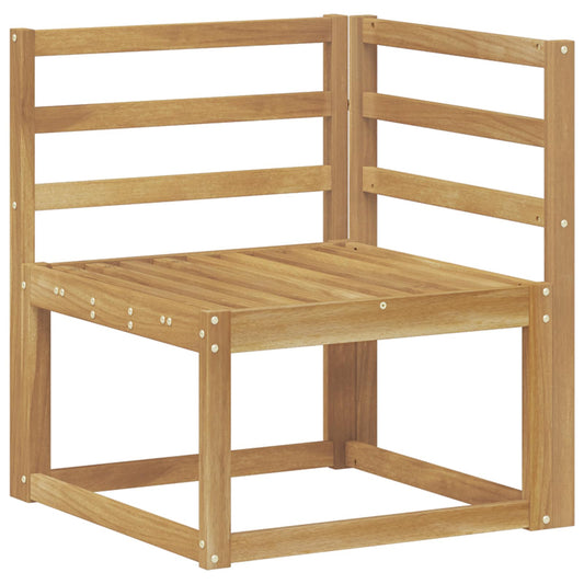 Outdoor Corner Sofa Solid Acacia Wood White 63 x 63 x 73 cm
