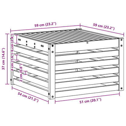 Outdoor Table Solid Acacia Wood White 59 x 59 x 37 cm