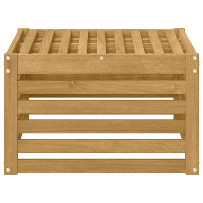 Outdoor Footstool Solid Acacia Wood White 59 x 59 x 37 cm