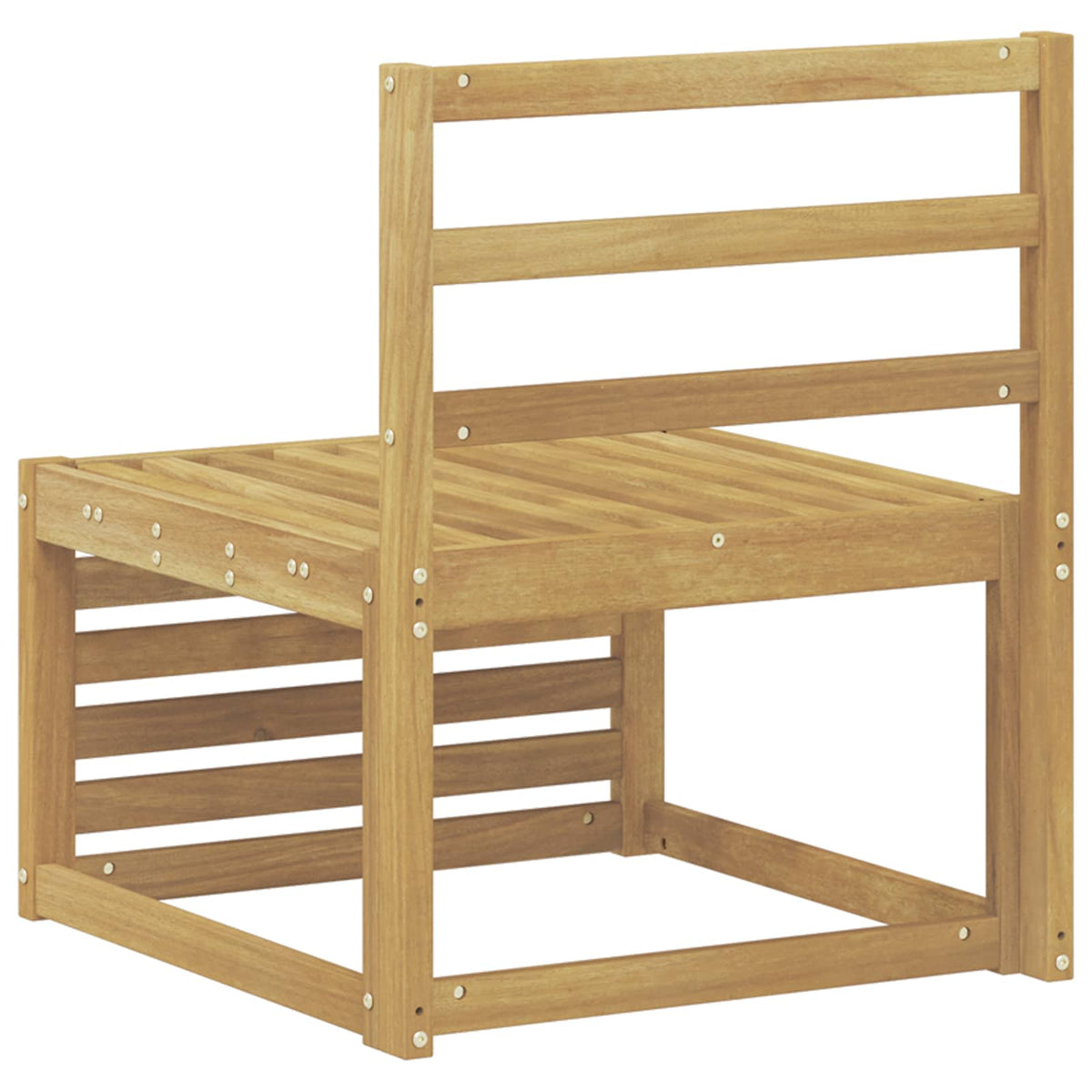 Outdoor Middle Sofa Solid Acacia Wood White 63 x 59 x 73 cm