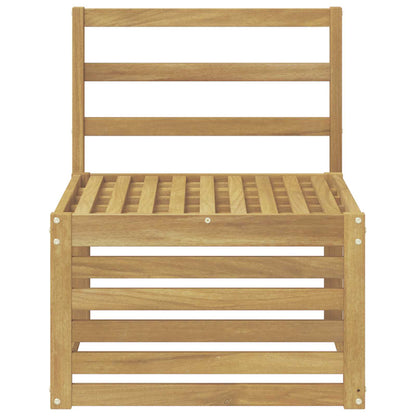 Outdoor Middle Sofa Solid Acacia Wood White 63 x 59 x 73 cm