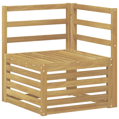Outdoor Corner Sofa Solid Acacia Wood White 63 x 63 x 73 cm