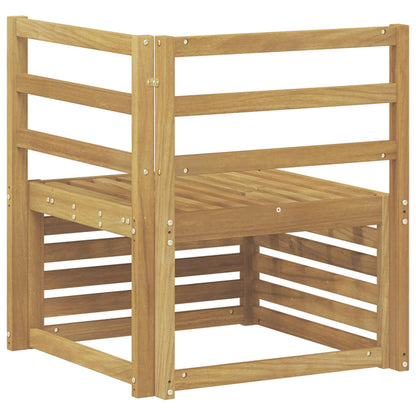 Outdoor Corner Sofa Solid Acacia Wood White 63 x 63 x 73 cm