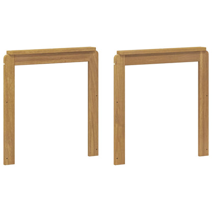 Armrests Module 2 pcs White 59 x 6 x 61 cm Solid Acacia Wood