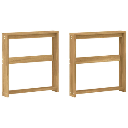 Armrests Module 2 pcs White 58.5 x 10 x 61 cm Solid Acacia Wood