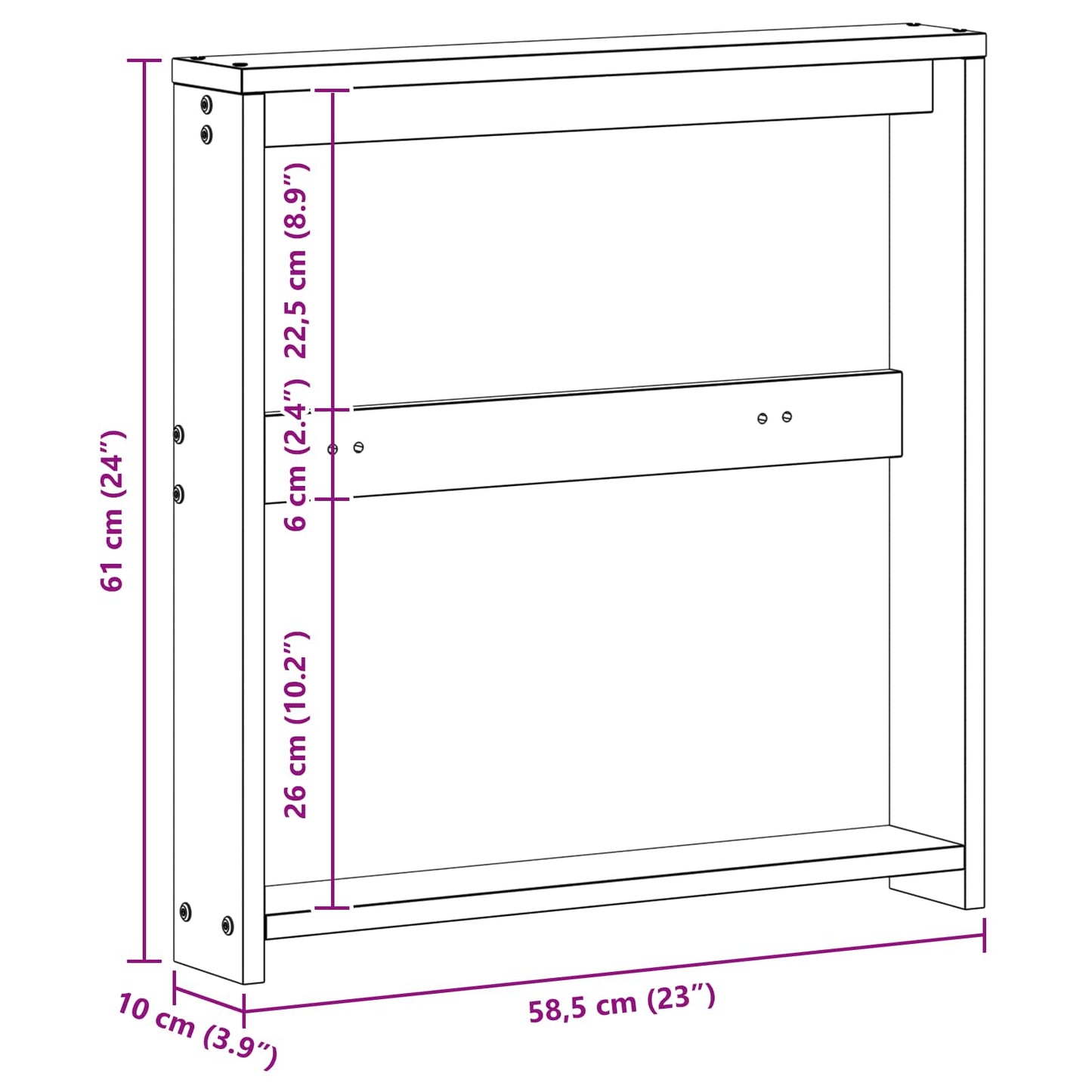 Armrests Module 2 pcs White 58.5 x 10 x 61 cm Solid Acacia Wood