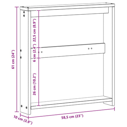 Armrests Module 2 pcs White 58.5 x 10 x 61 cm Solid Acacia Wood