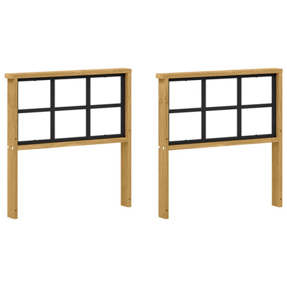 Armrests Module 2 pcs White 60 x 6 x 61 cm Solid Acacia Wood