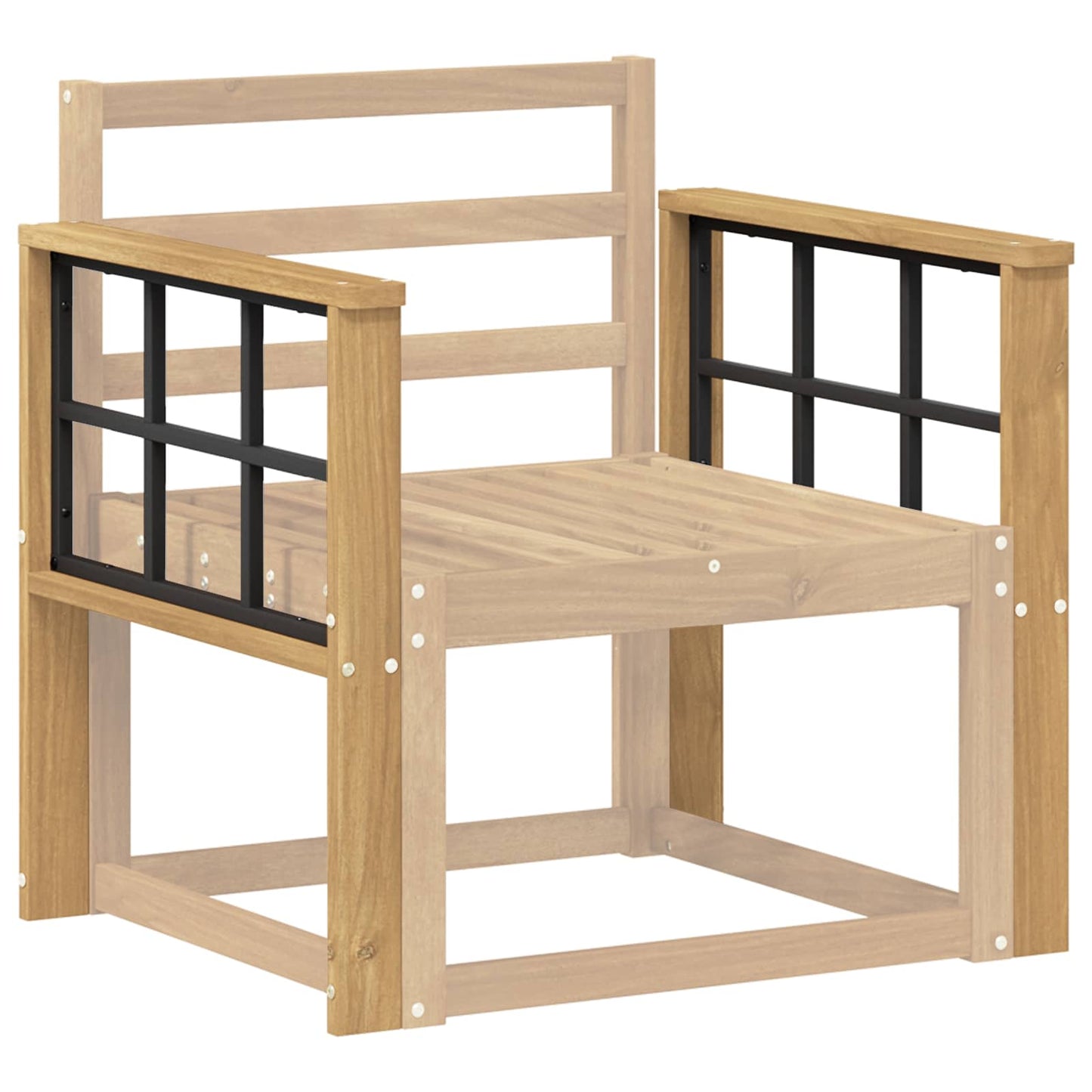 Armrests Module 2 pcs White 60 x 6 x 61 cm Solid Acacia Wood