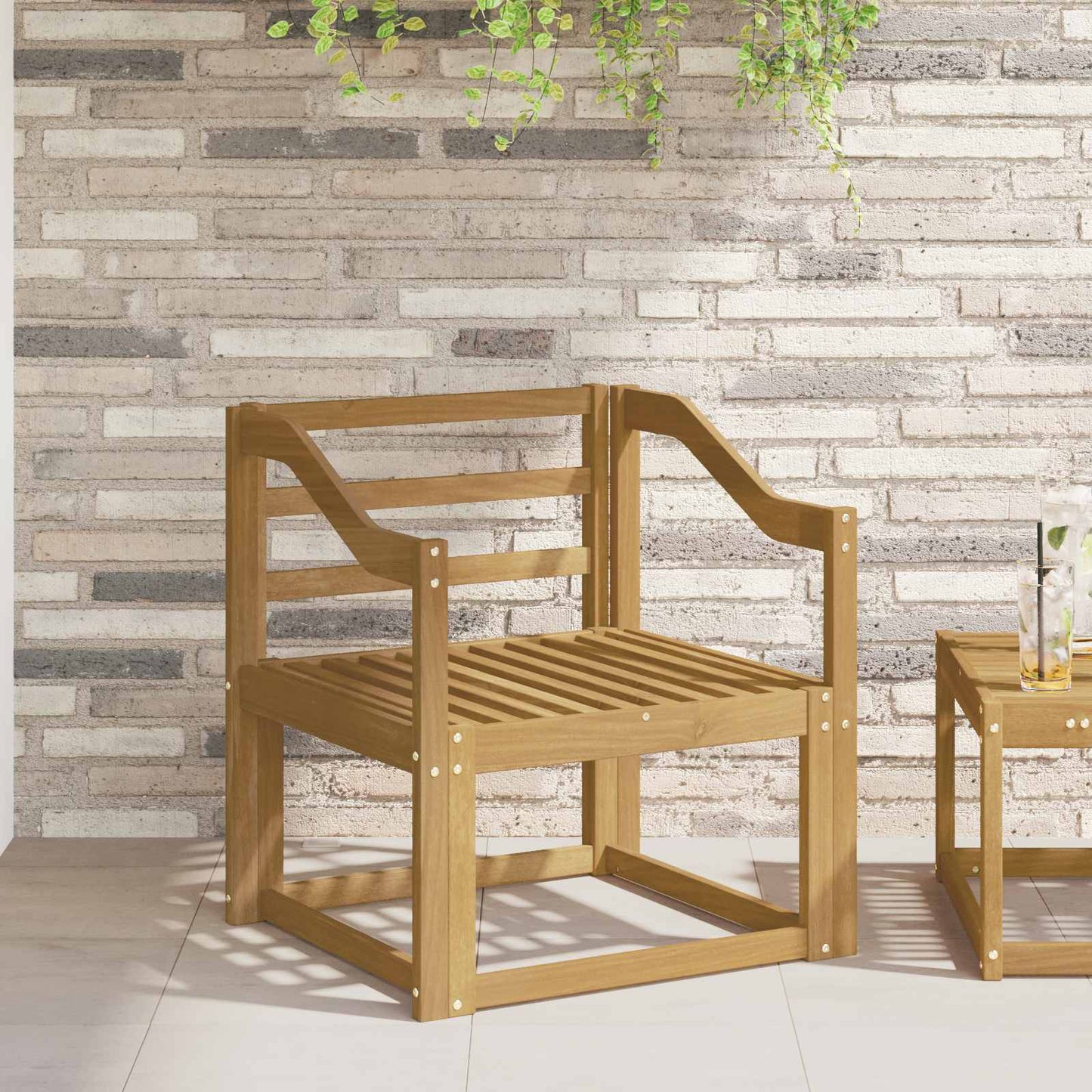 Armrests Module 2 pcs White 59 x 4 x 73 cm Solid Acacia Wood